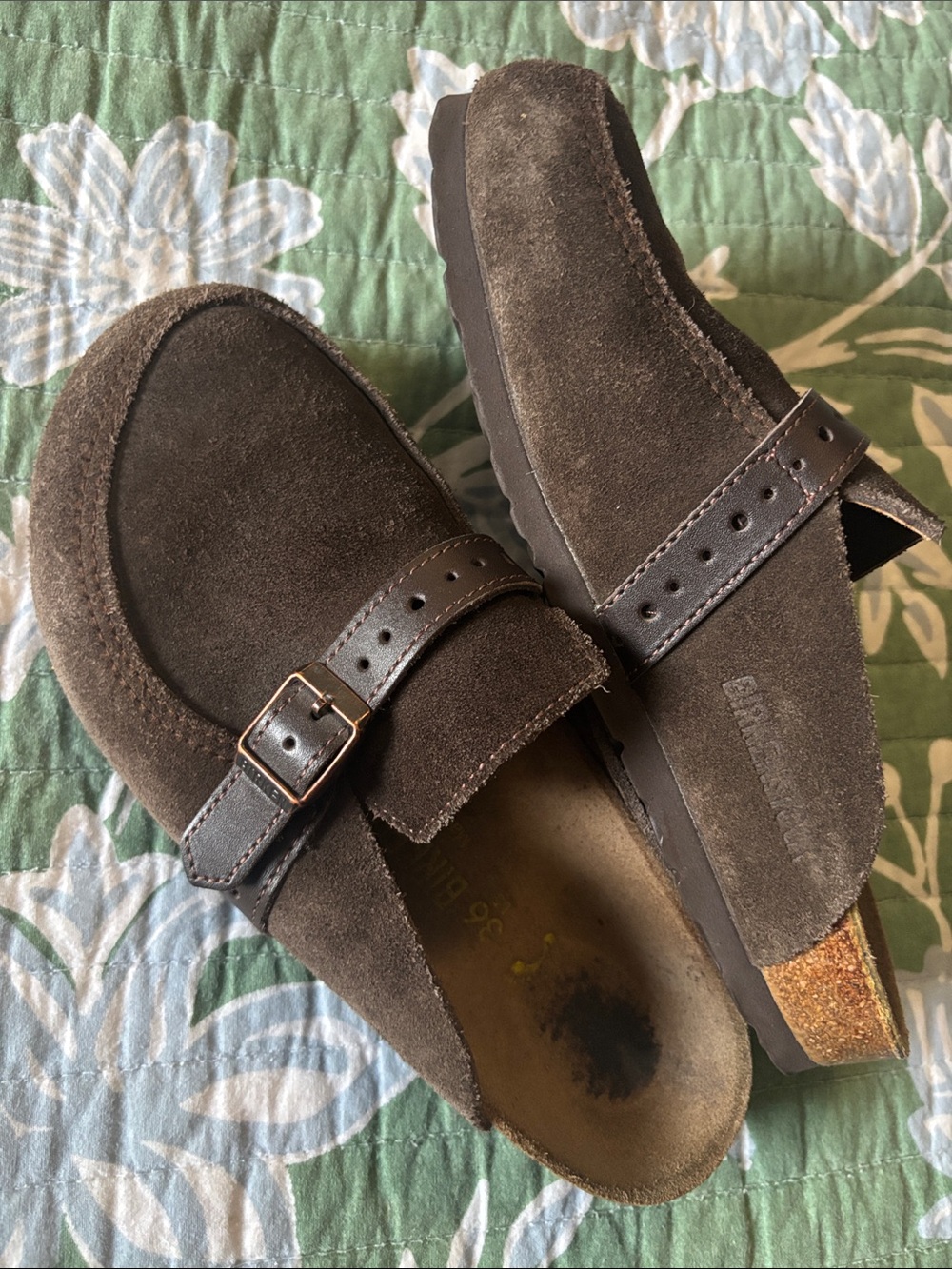 Birkenstock Brown Suede Slip-On Clog
